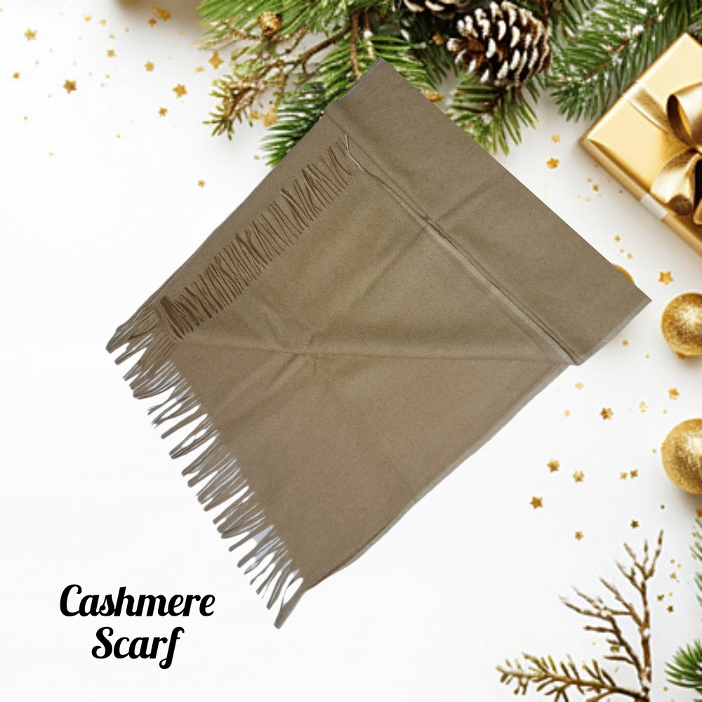 Elegant Tan Cashmere Scarf.